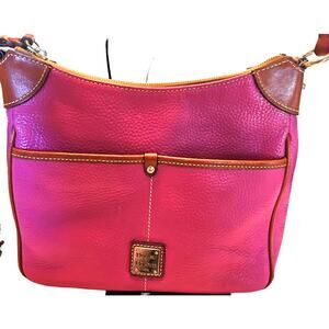 Dooney & Bourke Fuchsia and Brown Shoulder Bag